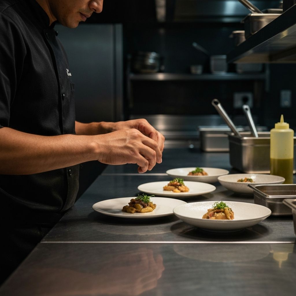 Brand Storytelling Gastronomie — Koch beim Zubereiten, authentische Küchenfotografie TELLER WERKE